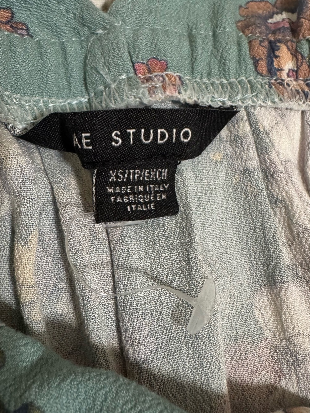 AE Studio Floral Tie Shoulder Mini Dress XS Made in Italy NWOT Cottagecore - Picture 8 of 9